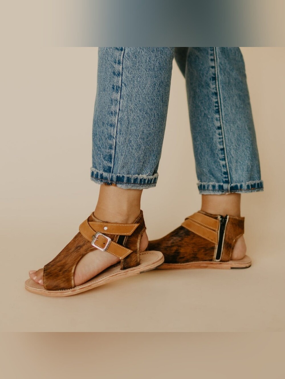 Agave Sky Amber Sandals in "Brindle"